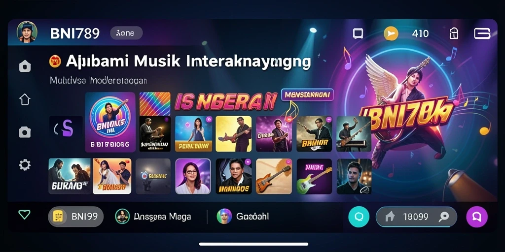 Screenshot BNI789 memperlihatkan gameplay musik yang seru.