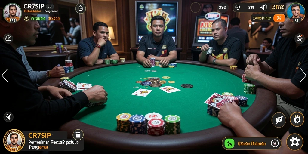 Screenshot gameplay poker yang mendebarkan di CR7SIP.