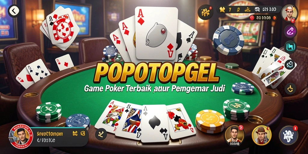 Tampilan seru dari gameplay Poker di POPOTOPGEL.