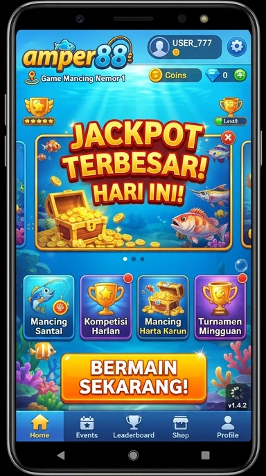 Tampilan utama aplikasi amper88 yang menarik dan informatif.